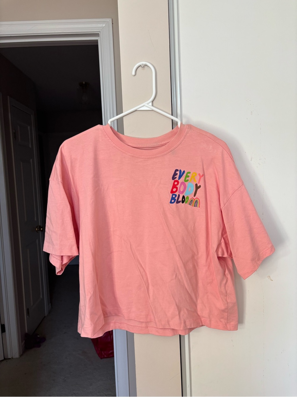 Joe Fresh Pink Short-Sleeve Tee with Colorful "Everybody Bloom" Graphic
